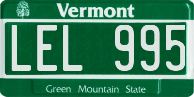 VT license plate LEL995