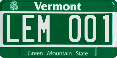 VT license plate LEM001