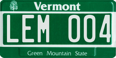VT license plate LEM004