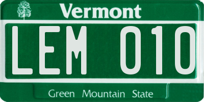 VT license plate LEM010