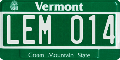 VT license plate LEM014