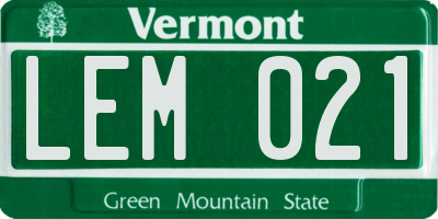VT license plate LEM021