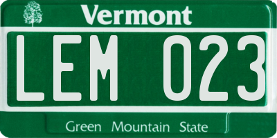VT license plate LEM023