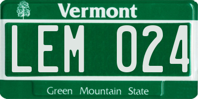 VT license plate LEM024