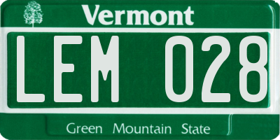 VT license plate LEM028