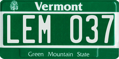VT license plate LEM037