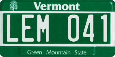 VT license plate LEM041