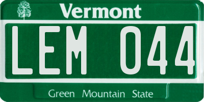 VT license plate LEM044