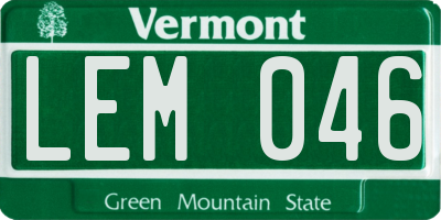 VT license plate LEM046