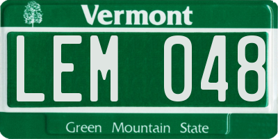 VT license plate LEM048