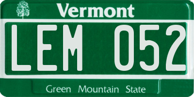 VT license plate LEM052