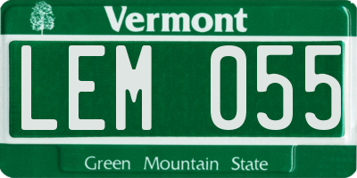 VT license plate LEM055