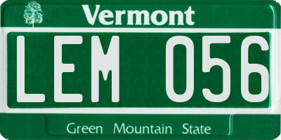 VT license plate LEM056