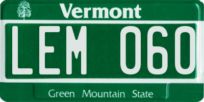 VT license plate LEM060