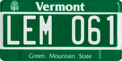 VT license plate LEM061