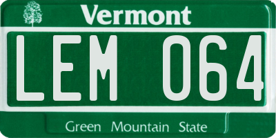 VT license plate LEM064