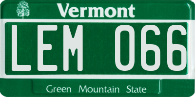 VT license plate LEM066