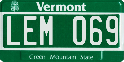VT license plate LEM069