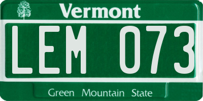 VT license plate LEM073