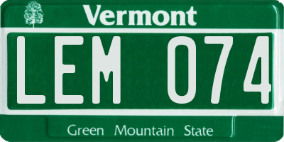 VT license plate LEM074