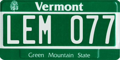 VT license plate LEM077