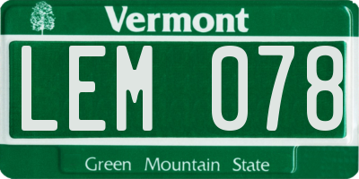 VT license plate LEM078