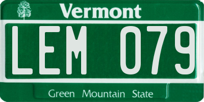 VT license plate LEM079