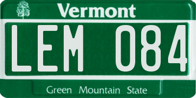 VT license plate LEM084
