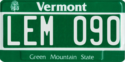 VT license plate LEM090
