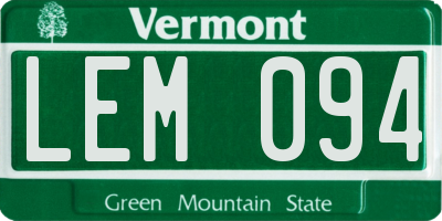 VT license plate LEM094