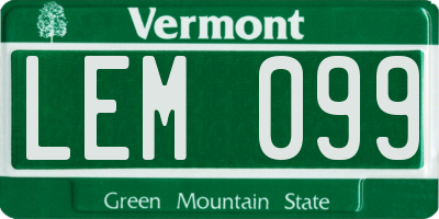 VT license plate LEM099