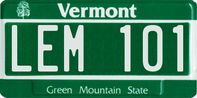 VT license plate LEM101