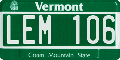 VT license plate LEM106