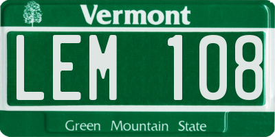 VT license plate LEM108