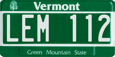 VT license plate LEM112