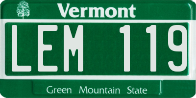 VT license plate LEM119