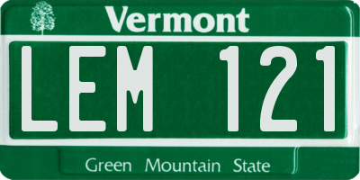 VT license plate LEM121