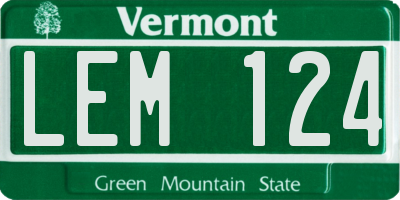 VT license plate LEM124