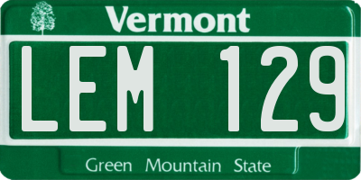 VT license plate LEM129