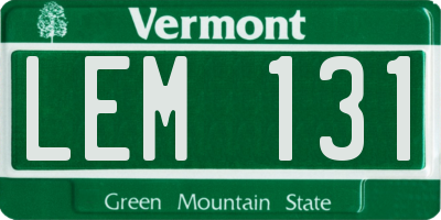 VT license plate LEM131