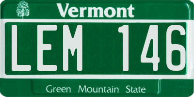 VT license plate LEM146