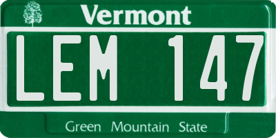VT license plate LEM147