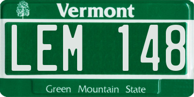 VT license plate LEM148