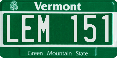 VT license plate LEM151