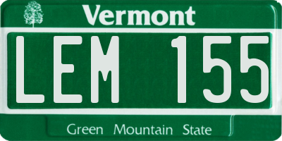 VT license plate LEM155