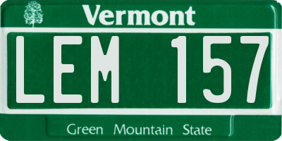 VT license plate LEM157
