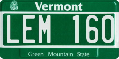 VT license plate LEM160