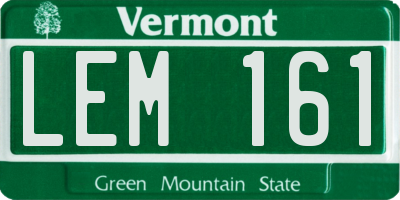VT license plate LEM161