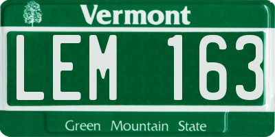 VT license plate LEM163