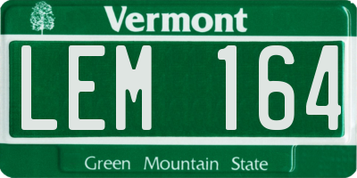 VT license plate LEM164